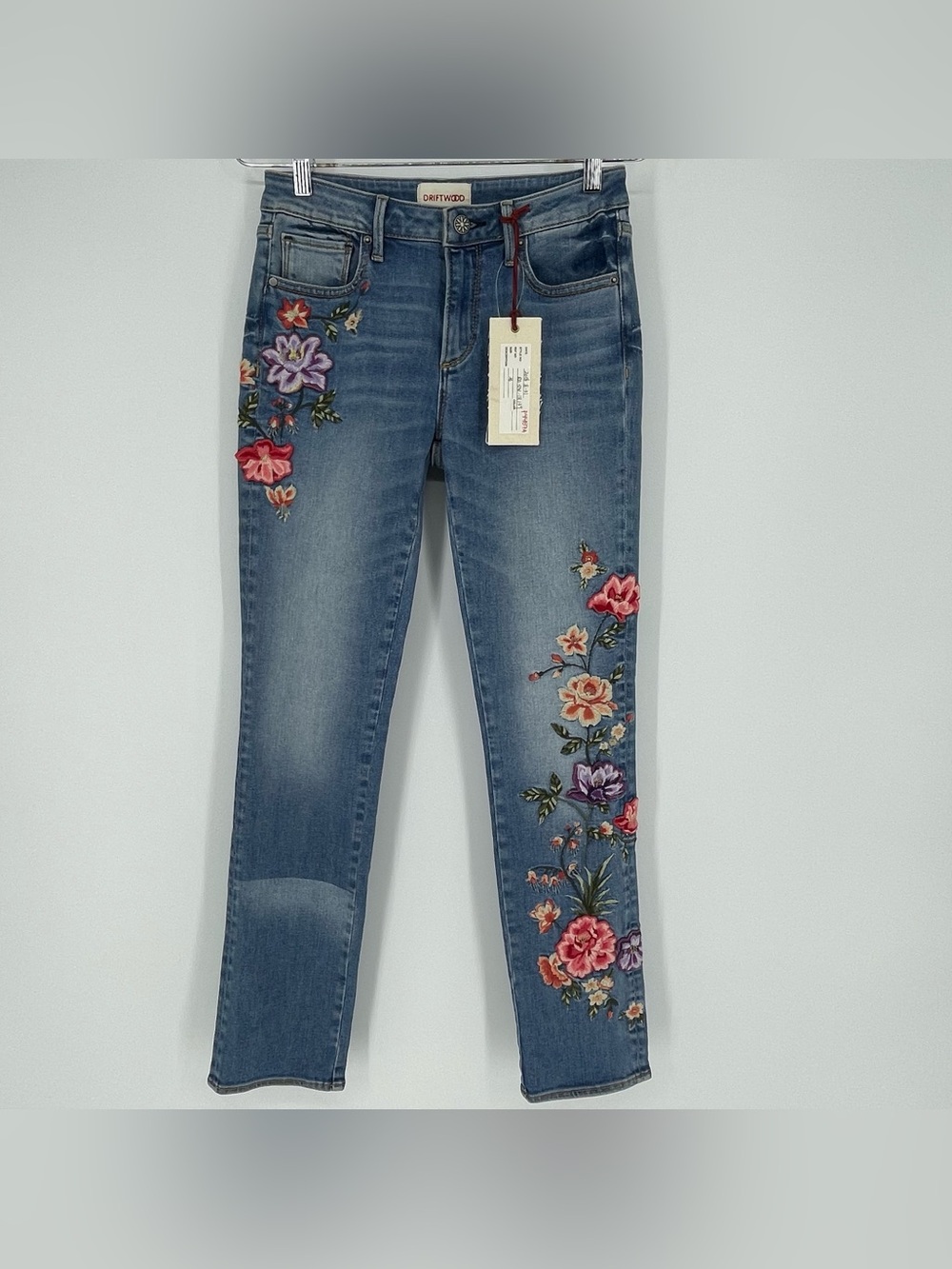 Driftwood Aubrey 26 x 31 embroidered boho jeans festival flowers